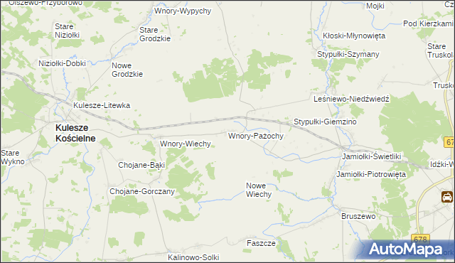 mapa Wnory-Pażochy, Wnory-Pażochy na mapie Targeo