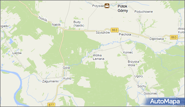 mapa Wólka Łamana, Wólka Łamana na mapie Targeo