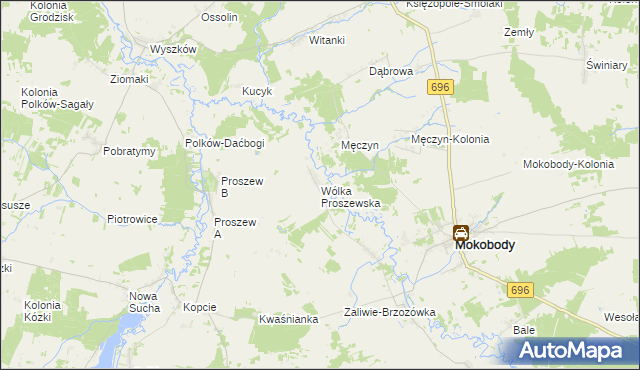 mapa Wólka Proszewska, Wólka Proszewska na mapie Targeo