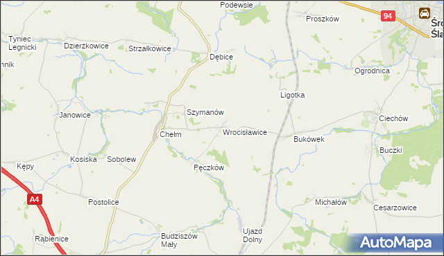 mapa Wrocisławice, Wrocisławice na mapie Targeo
