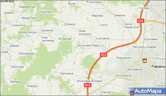 mapa Wymysłów Francuski, Wymysłów Francuski na mapie Targeo