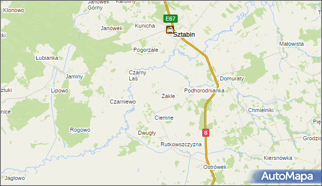 mapa Żakle, Żakle na mapie Targeo