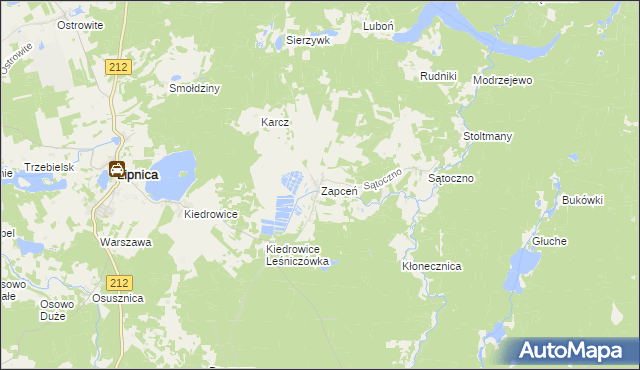 mapa Zapceń, Zapceń na mapie Targeo