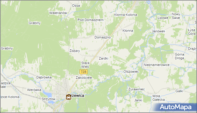 mapa Żardki, Żardki na mapie Targeo