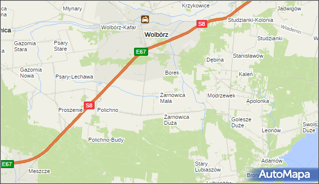 mapa Żarnowica Mała, Żarnowica Mała na mapie Targeo