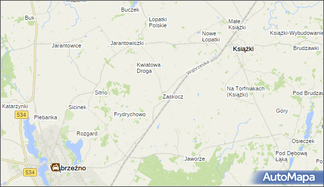 mapa Zaskocz, Zaskocz na mapie Targeo