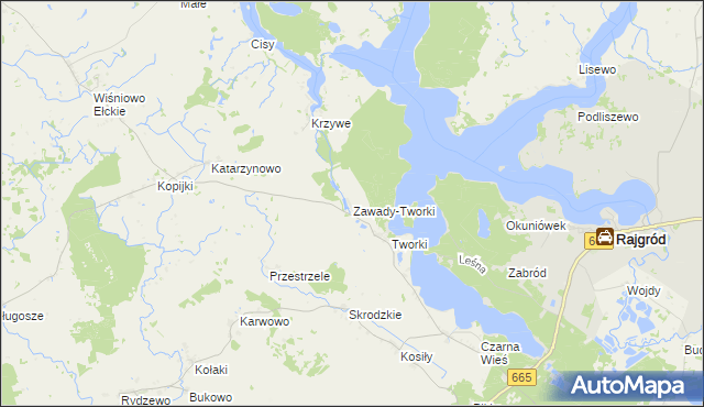 mapa Zawady-Tworki, Zawady-Tworki na mapie Targeo