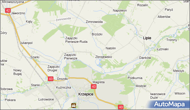 mapa Zbrojewsko, Zbrojewsko na mapie Targeo