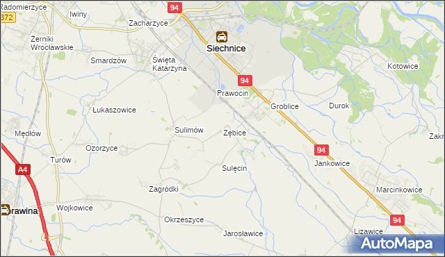 mapa Zębice, Zębice na mapie Targeo