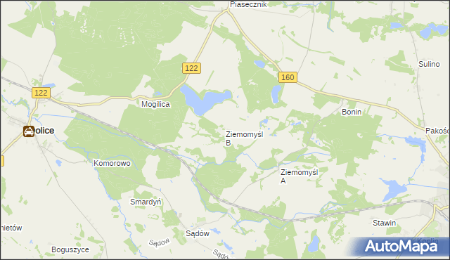 mapa Ziemomyśl B, Ziemomyśl B na mapie Targeo