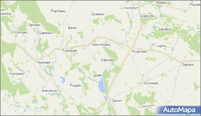 mapa Dąbrowo, Dąbrowo na mapie Targeo