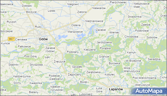 mapa Klęczana, Klęczana na mapie Targeo