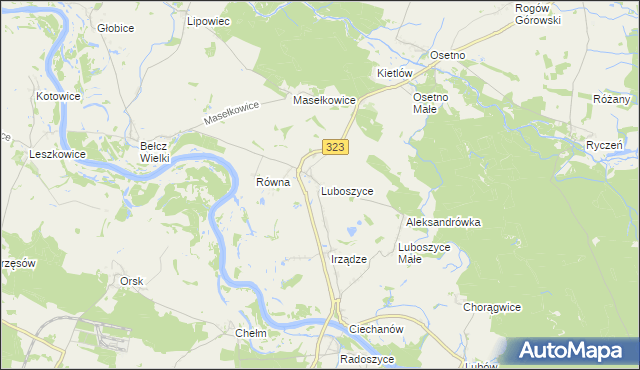 mapa Luboszyce gmina Jemielno, Luboszyce gmina Jemielno na mapie Targeo