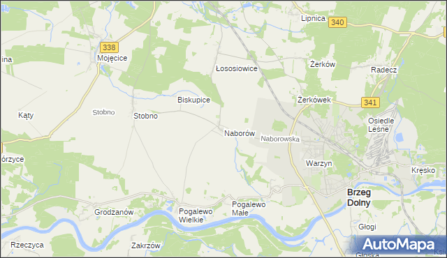 mapa Naborów, Naborów na mapie Targeo