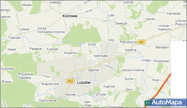 mapa Niemojew, Niemojew na mapie Targeo