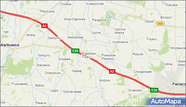 mapa Powodów Drugi, Powodów Drugi na mapie Targeo