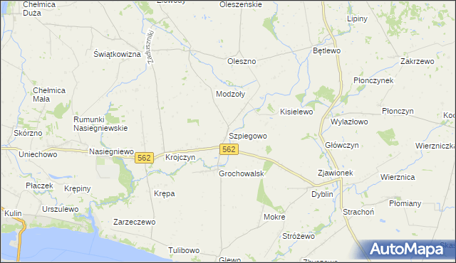 mapa Szpiegowo, Szpiegowo na mapie Targeo