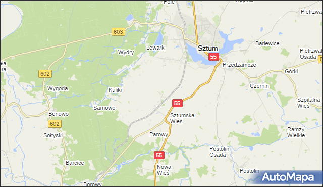 mapa Sztumska Wieś Osada, Sztumska Wieś Osada na mapie Targeo