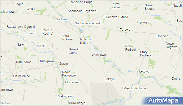 mapa Wiciejewo, Wiciejewo na mapie Targeo