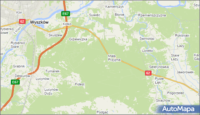 mapa Kokoszczyzna, Kokoszczyzna na mapie Targeo