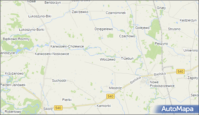 mapa Włoczewo, Włoczewo na mapie Targeo