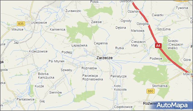 mapa Zarzecze powiat przeworski, Zarzecze powiat przeworski na mapie Targeo