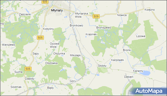 mapa Janiki Pasłęckie, Janiki Pasłęckie na mapie Targeo