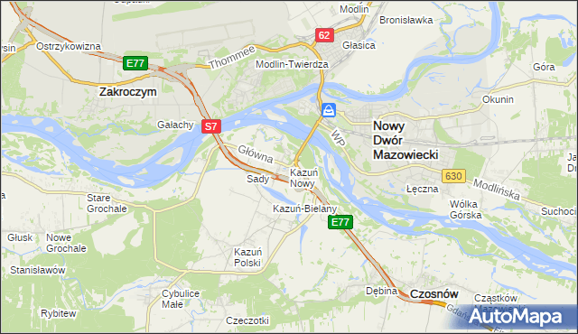 mapa Kazuń Nowy, Kazuń Nowy na mapie Targeo