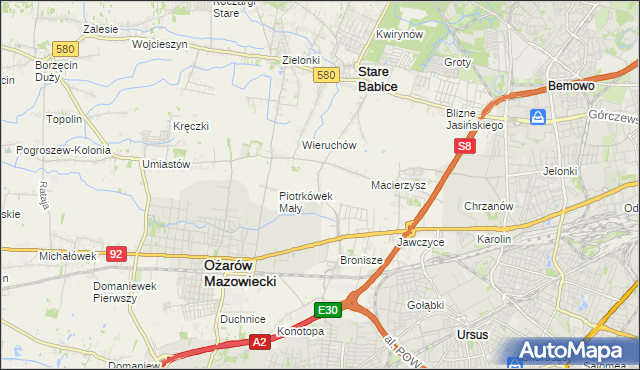 mapa Piotrkówek Duży, Piotrkówek Duży na mapie Targeo