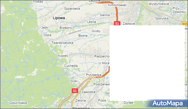 mapa Radziechowy, Radziechowy na mapie Targeo