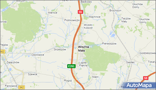 mapa Wisznia Mała, Wisznia Mała na mapie Targeo