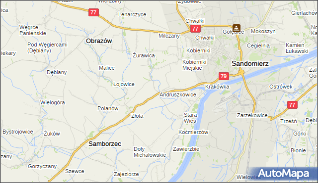 mapa Andruszkowice, Andruszkowice na mapie Targeo