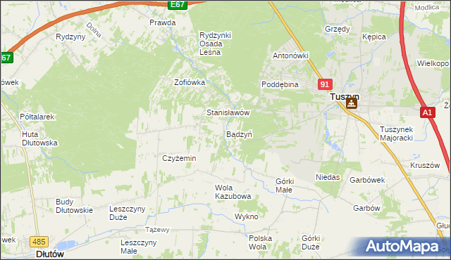 mapa Bądzyń, Bądzyń na mapie Targeo