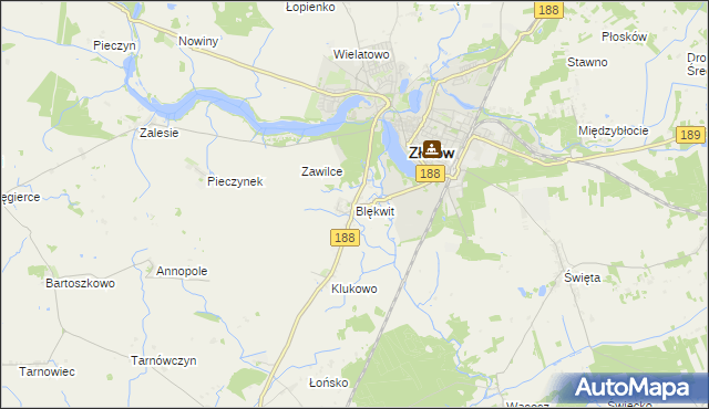 mapa Blękwit, Blękwit na mapie Targeo