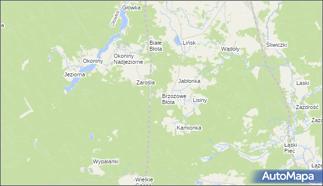 mapa Brzozowe Błota, Brzozowe Błota na mapie Targeo