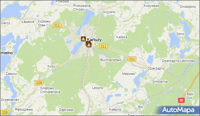 mapa Burchardztwo, Burchardztwo na mapie Targeo