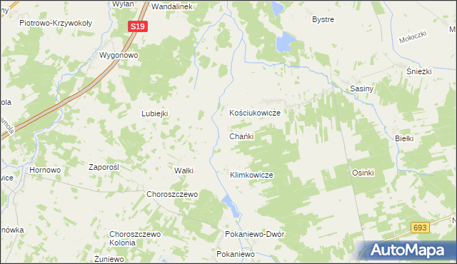 mapa Chańki, Chańki na mapie Targeo