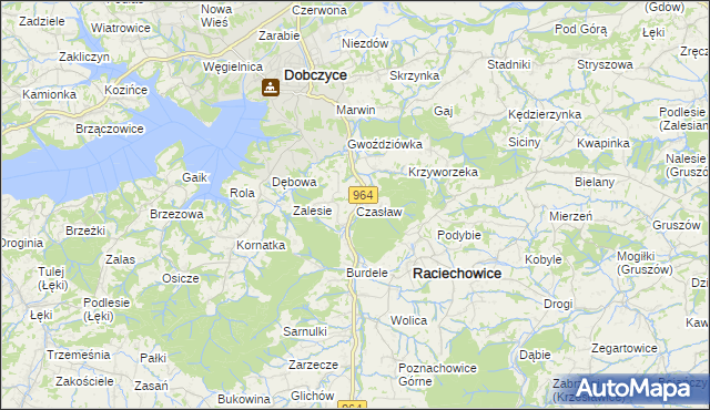 mapa Czasław gmina Raciechowice, Czasław gmina Raciechowice na mapie Targeo