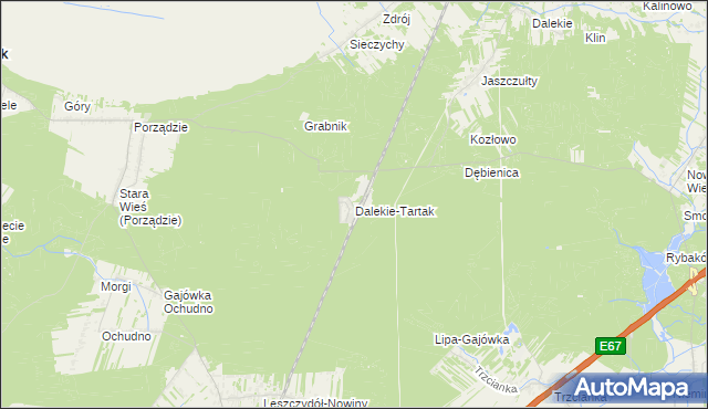 mapa Dalekie-Tartak, Dalekie-Tartak na mapie Targeo