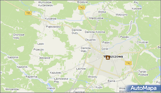 mapa Danków Mały, Danków Mały na mapie Targeo