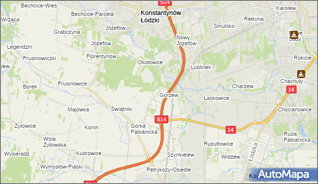 mapa Gorzew, Gorzew na mapie Targeo