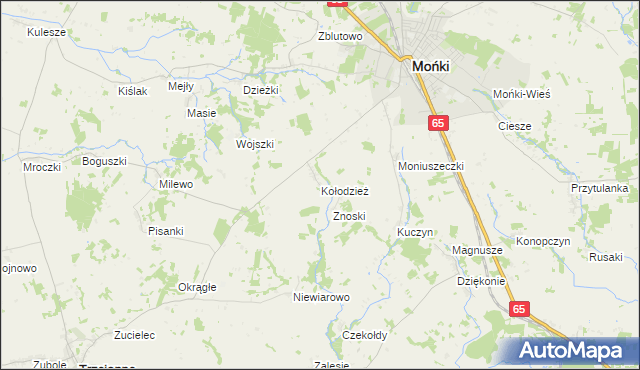 mapa Kołodzież, Kołodzież na mapie Targeo