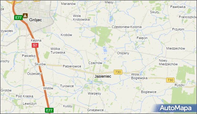 mapa Kurczowa Wieś, Kurczowa Wieś na mapie Targeo