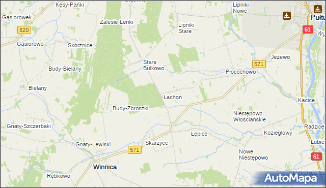 mapa Łachoń, Łachoń na mapie Targeo