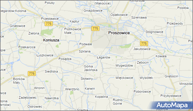 mapa Łaganów, Łaganów na mapie Targeo