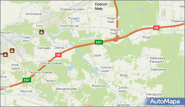 mapa Ldzań, Ldzań na mapie Targeo