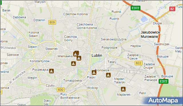 mapa Lublina, Lublin na mapie Targeo