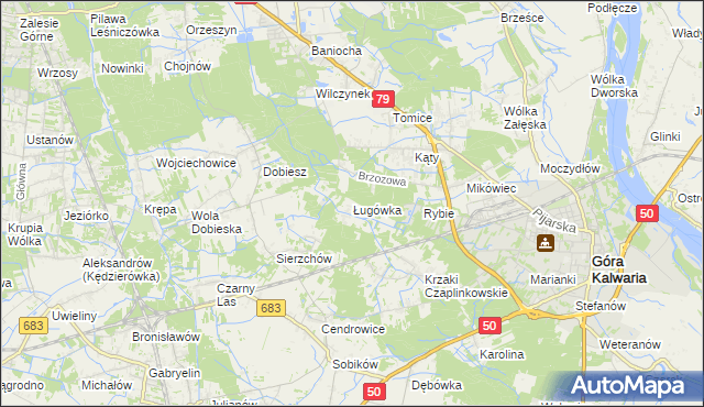 mapa Ługówka, Ługówka na mapie Targeo