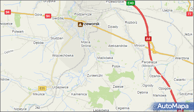 mapa Maćkówka, Maćkówka na mapie Targeo