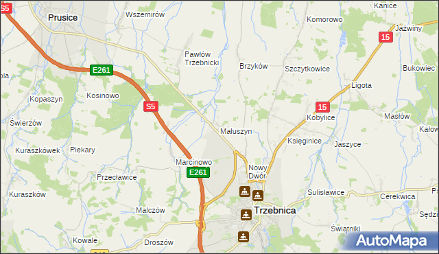 mapa Małuszyn, Małuszyn na mapie Targeo